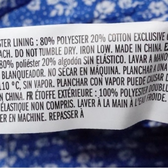 Hyacinth House Pai Mini Dress XL NWT Blue Ditsy Floral Cotton Smocked Puff Sleev - Picture 11 of 12